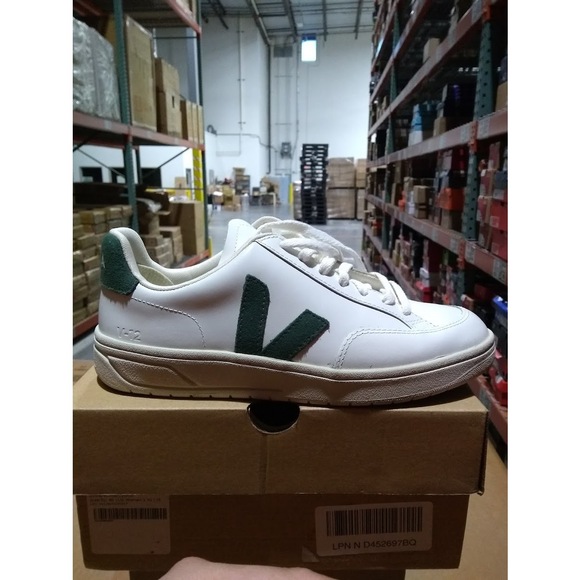 Veja Shoes - Veja Women's V-12 Sneaker, Extra White/Cyprus Size: 9